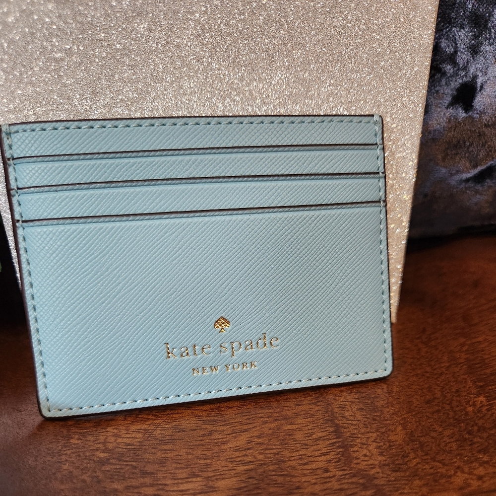 Kate Spade Smokey Blue Card Holder - Picture 3 of 11